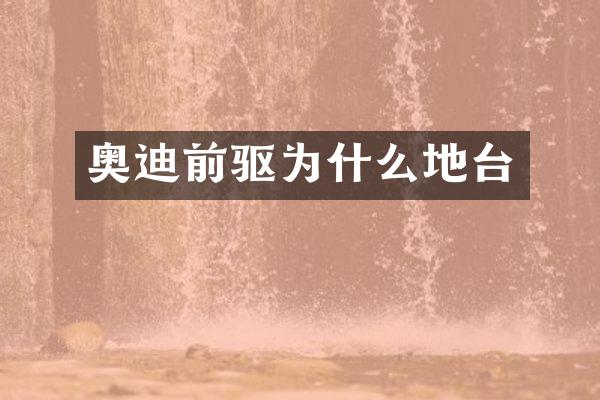 奥迪前驱为什么地台