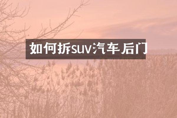 如何拆suv汽车后门