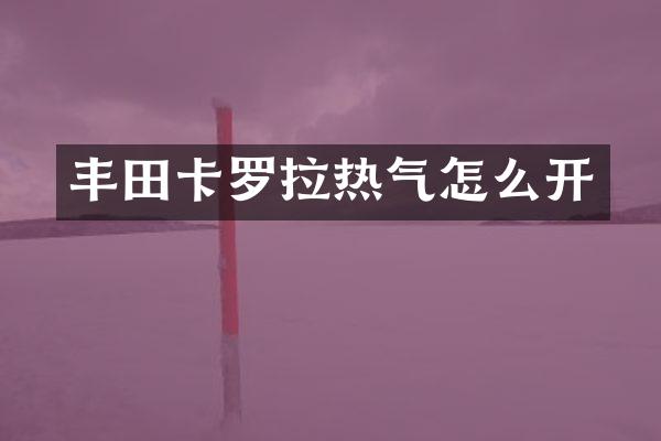 丰田卡罗拉热气怎么开