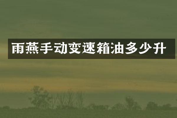 雨燕手动变速箱油多少升