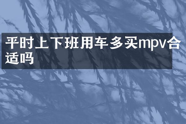 平时上下班用车多买mpv合适吗