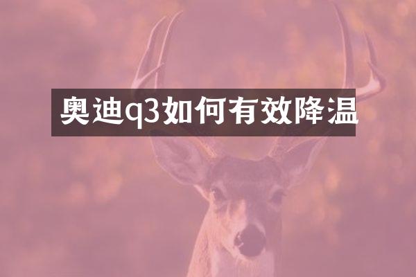 奥迪q3如何有效降温