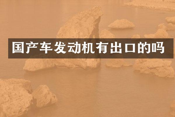 国产车发动机有出口的吗