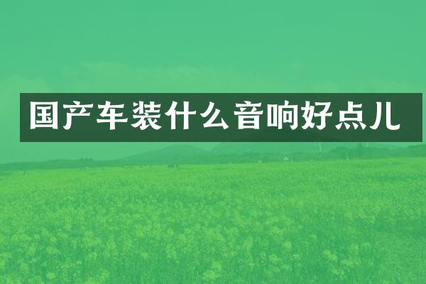 国产车装什么音响好点儿