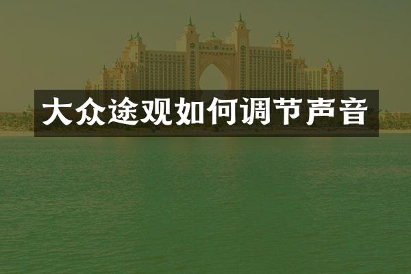 大众途观如何调节声音