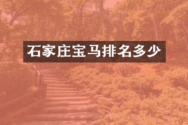 石家庄宝马排名多少