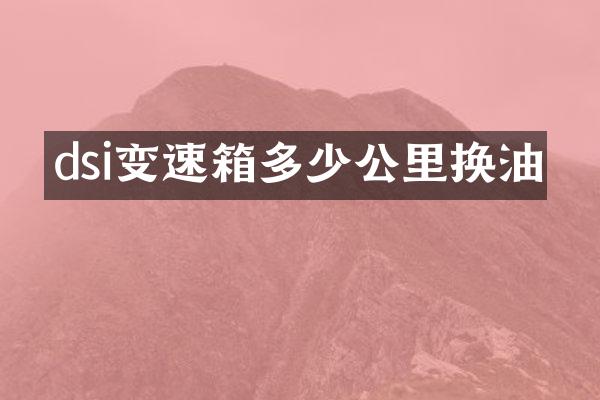 dsi变速箱多少公里换油