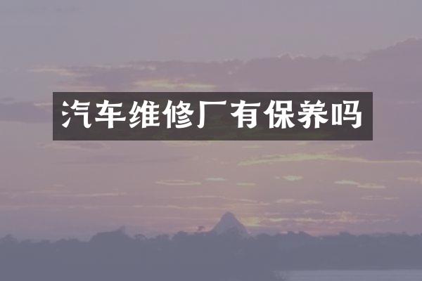 汽车维修厂有保养吗