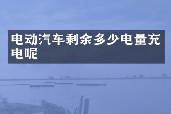 电动汽车剩余多少电量充电呢