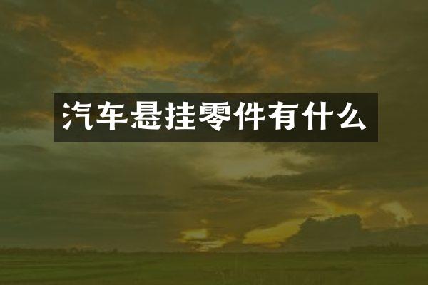 汽车悬挂零件有什么