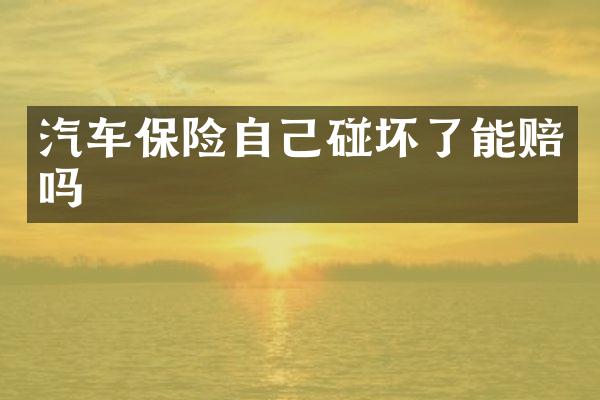 汽车保险自己碰坏了能赔吗