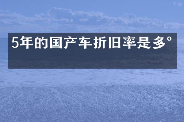 5年的国产车折旧率是多少