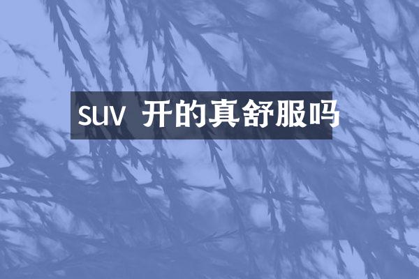 suv 开的真舒服吗