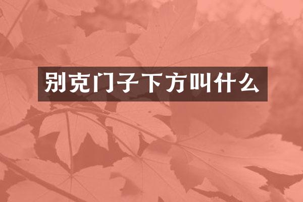 别克门子下方叫什么