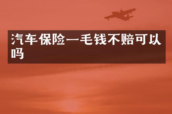 汽车保险一毛钱不赔可以吗