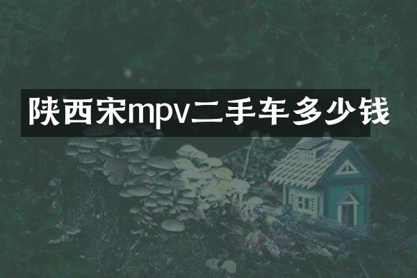 陕西宋mpv二手车多少钱