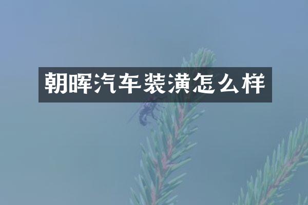 朝晖汽车装潢怎么样