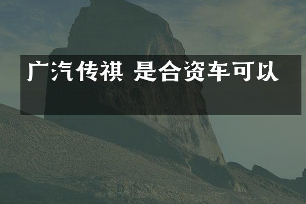 广汽传祺 是合资车可以吗