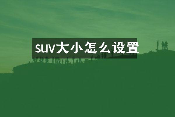 suv大小怎么设置