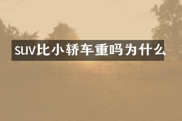 suv比小轿车重吗为什么