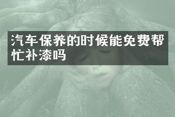 汽车保养的时候能免费帮忙补漆吗