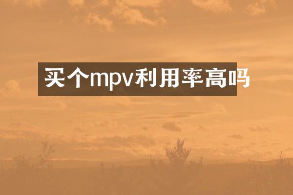 买个mpv利用率高吗