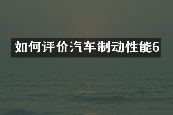 如何评价汽车制动性能6