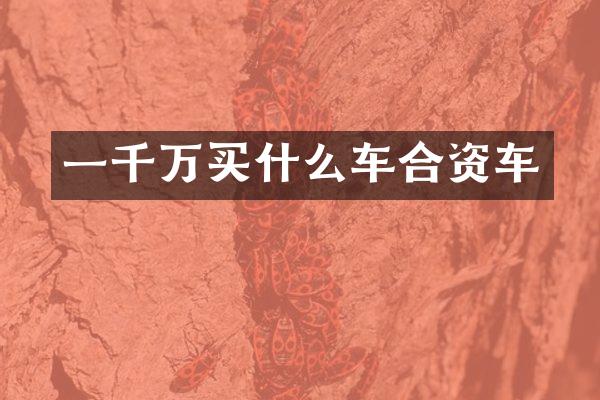 一千万买什么车合资车