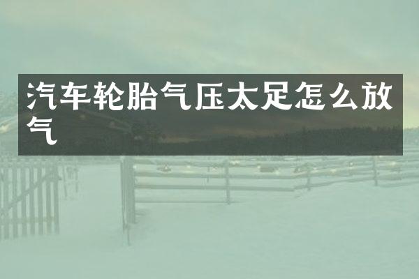 汽车轮胎气压太足怎么放气