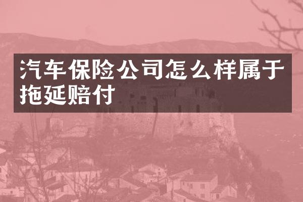 汽车保险公司怎么样属于拖延赔付