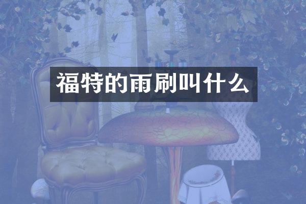 福特的雨刷叫什么
