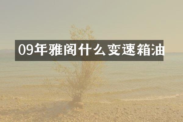 09年雅阁什么变速箱油