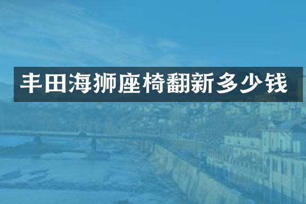 丰田海狮座椅翻新多少钱