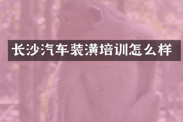 长沙汽车装潢培训怎么样
