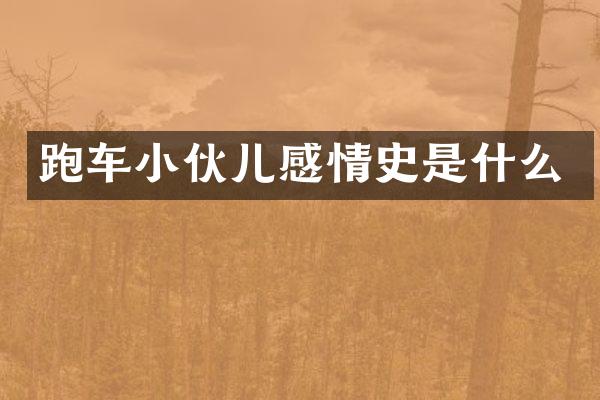 跑车小伙儿感情史是什么