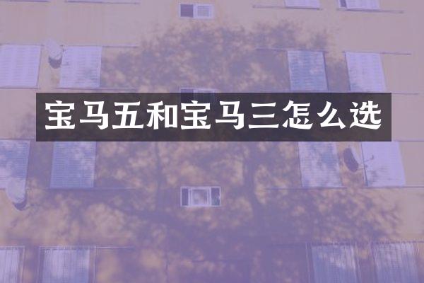 宝马五和宝马三怎么选