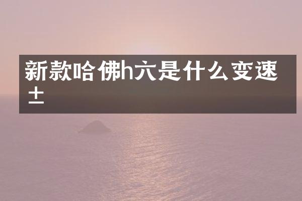 新款哈佛h六是什么变速箱