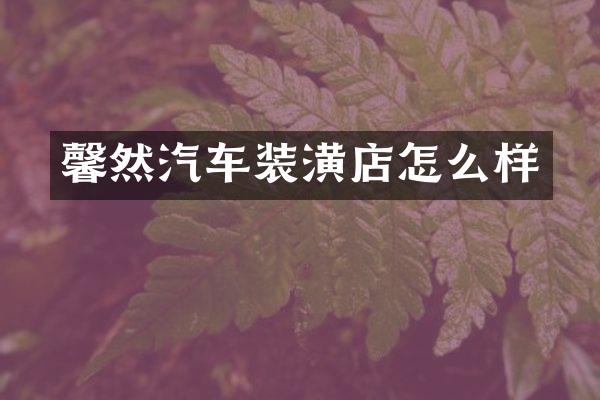 馨然汽车装潢店怎么样