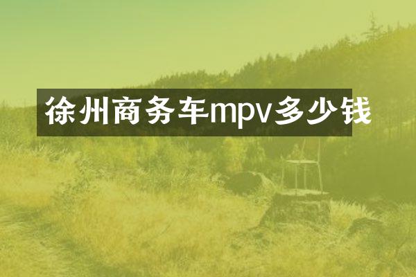 徐州商务车mpv多少钱