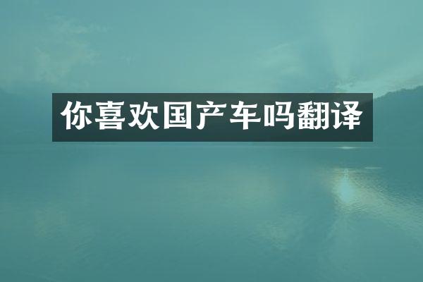 你喜欢国产车吗翻译