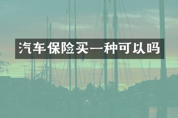汽车保险买一种可以吗