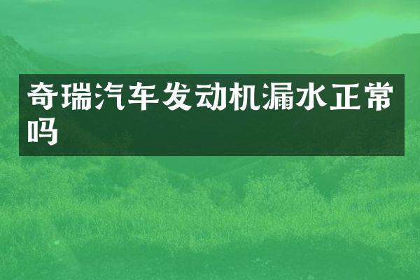 奇瑞汽车发动机漏水正常吗