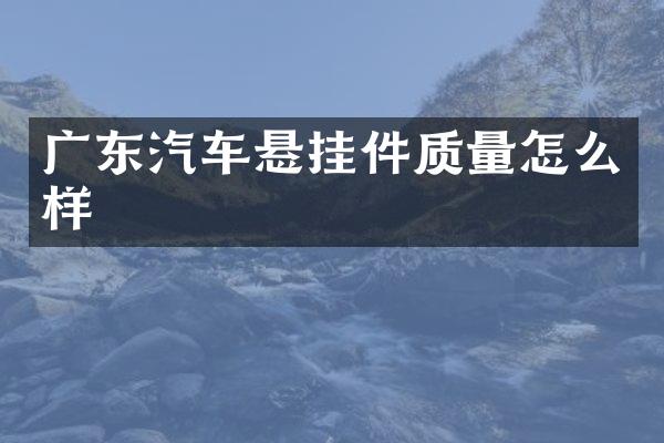 广东汽车悬挂件质量怎么样