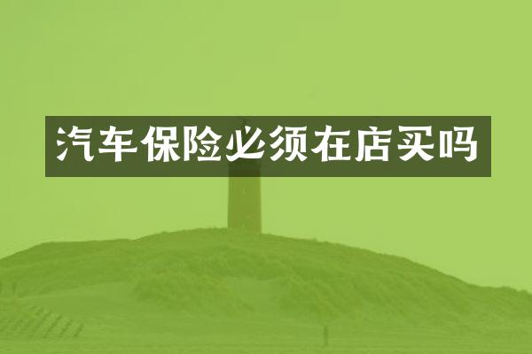 汽车保险必须在店买吗