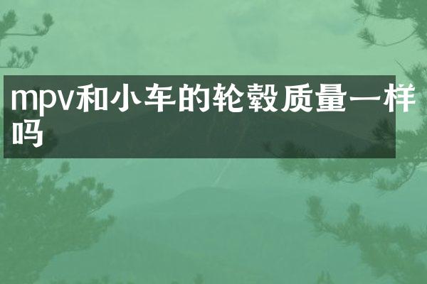 mpv和小车的轮毂质量一样吗
