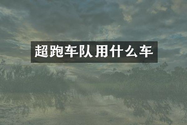 超跑车队用什么车