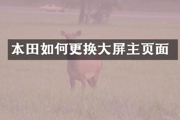 本田如何更换大屏主页面