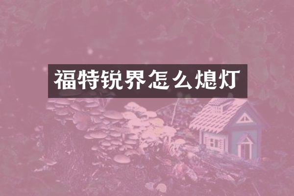福特锐界怎么熄灯
