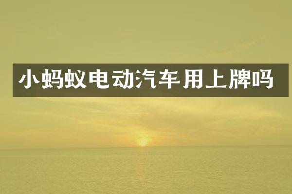 小蚂蚁电动汽车用上牌吗