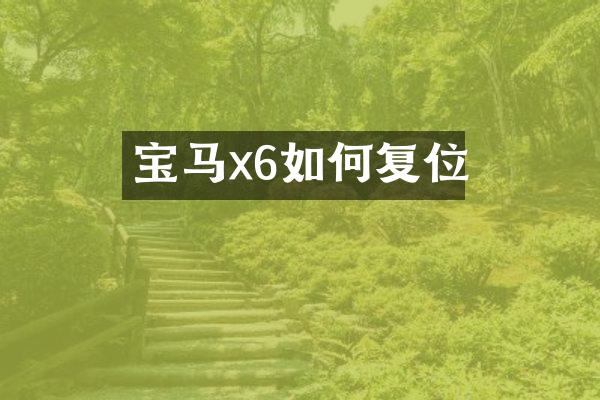 宝马x6如何复位